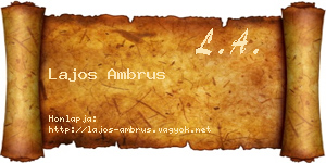 Lajos Ambrus névjegykártya